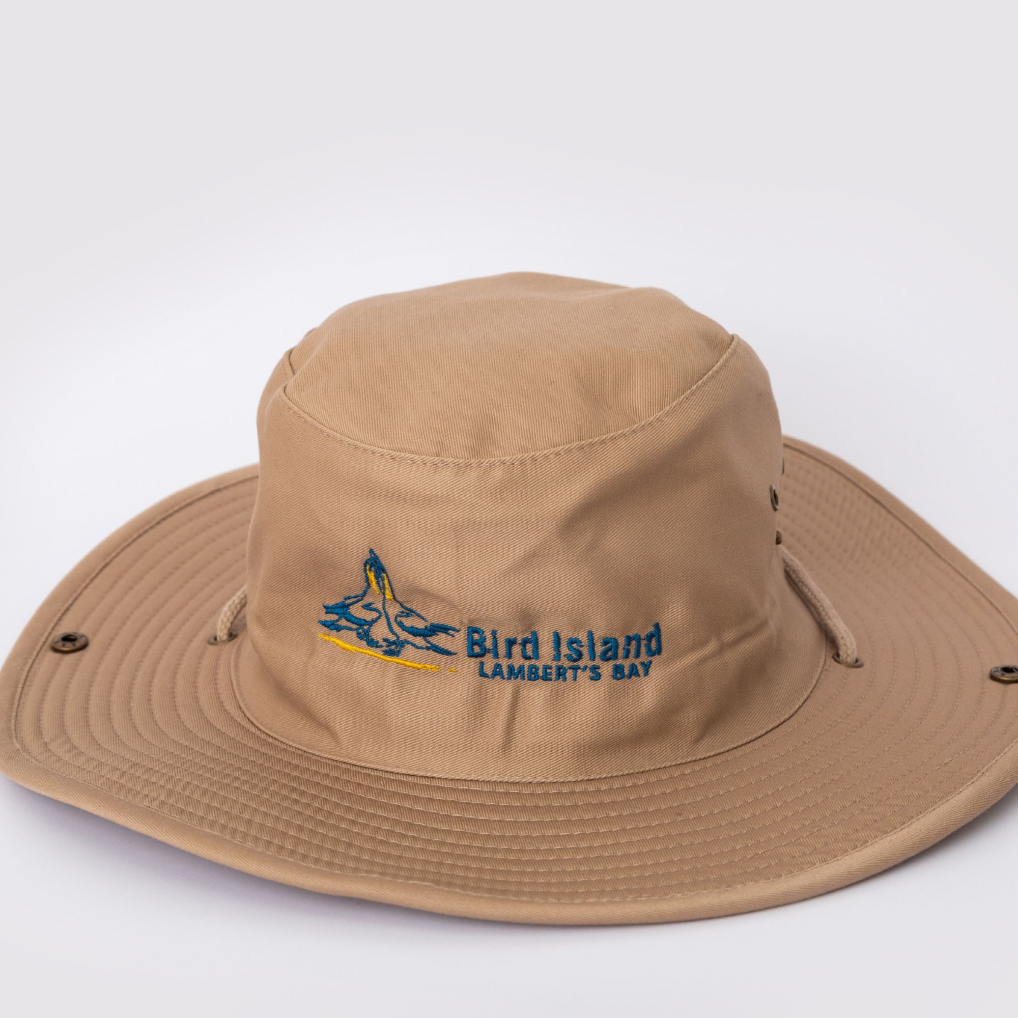 Sun hat Bird Island logo Brown