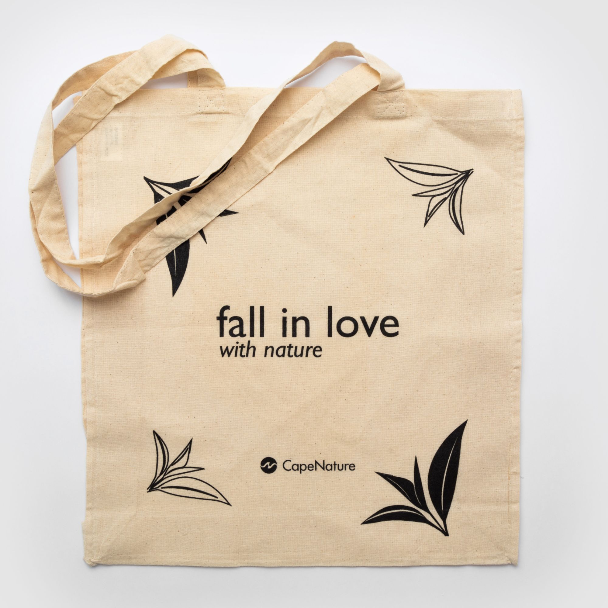 Shopping Bag Fall in love with Nature Logo Brown and Black