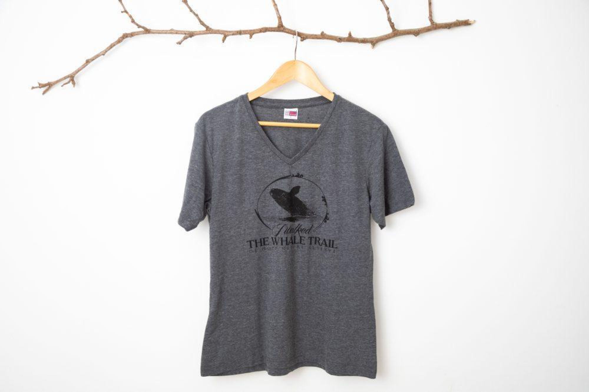 Ladies T shirt Whale Trail Logo Grey Ladies T shirt Whale Trail Logo Grey