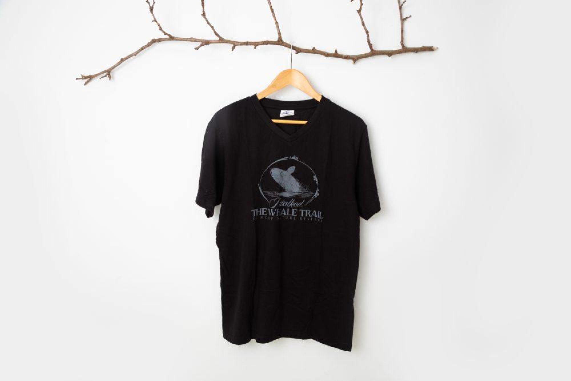 Mens T shirt Whale Trail Logo Black Mens T shirt Whale Trail Logo Black