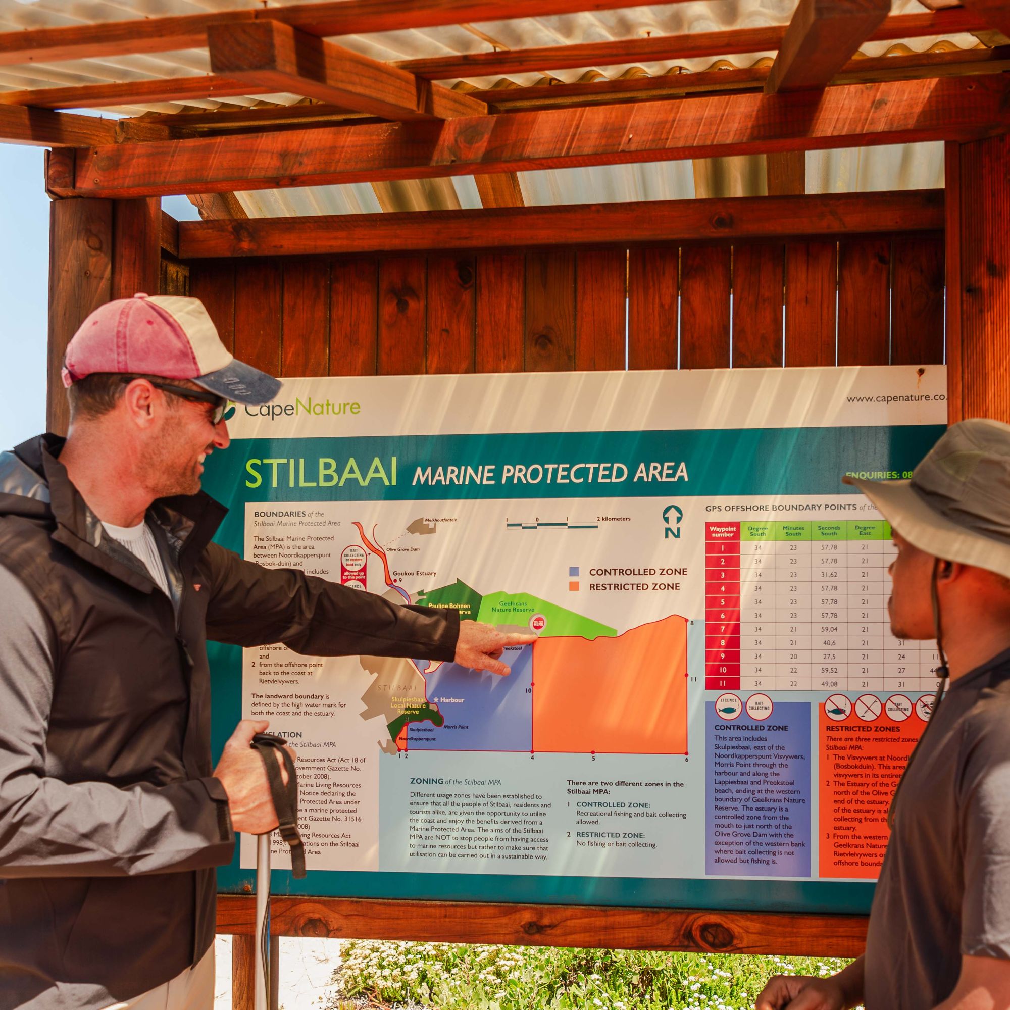 Geelkrans rangers looking at signage